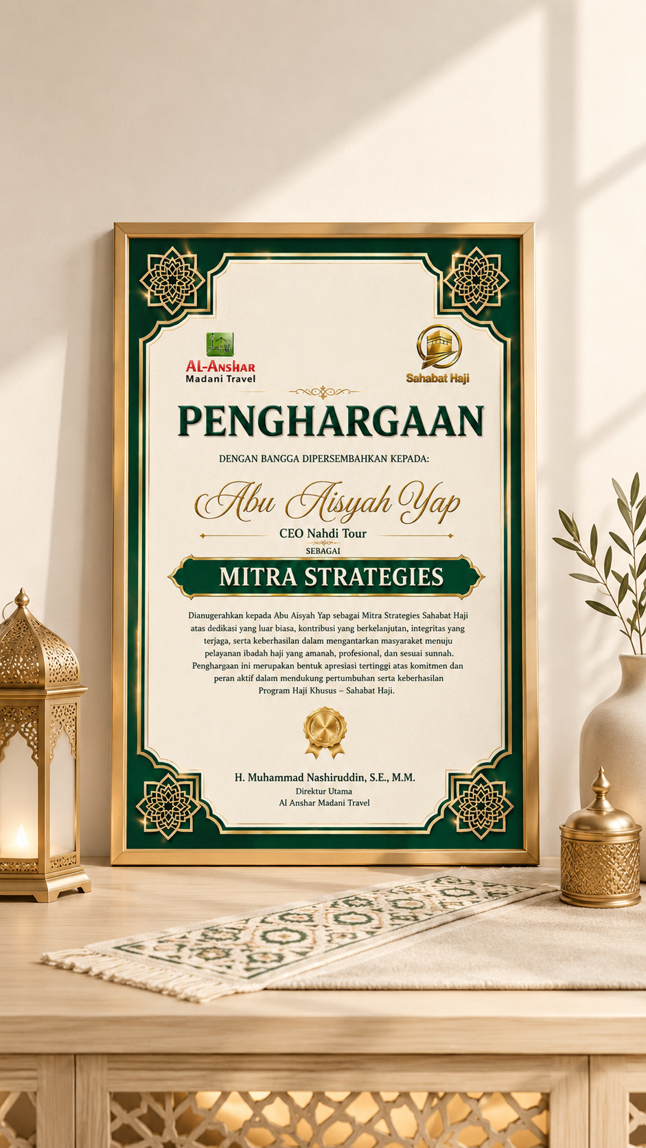 Penghargaan Mitra Strategis Al-Anshar Madani