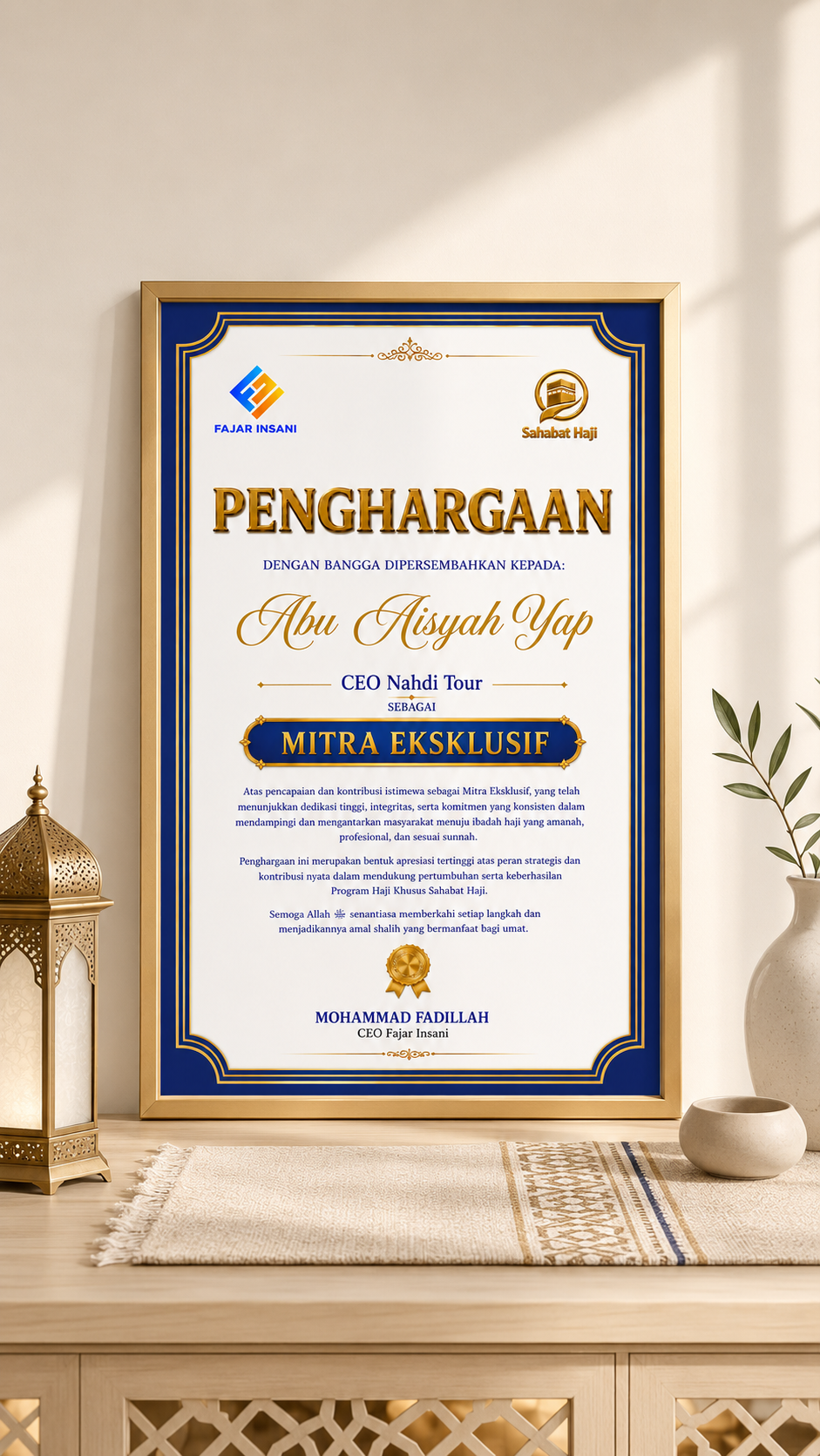 Penghargaan Mitra Eksklusif Fajar Insani